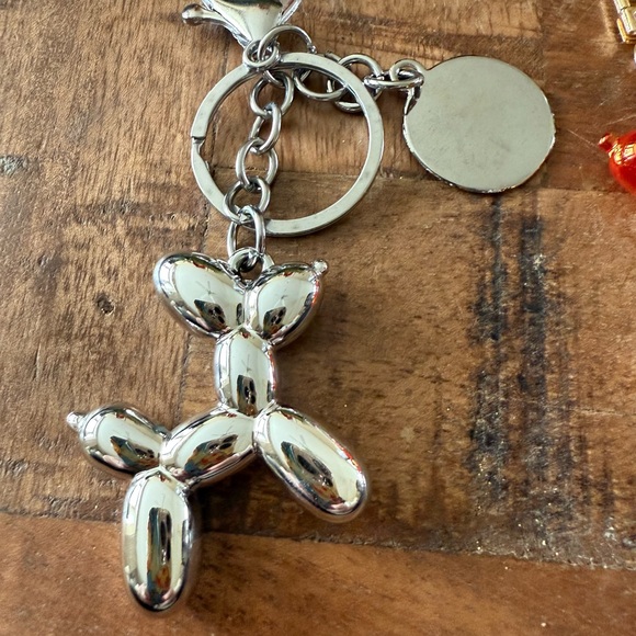 Balloon Dog Bag Charms Set - Silver and Red - Picture 3 of 3